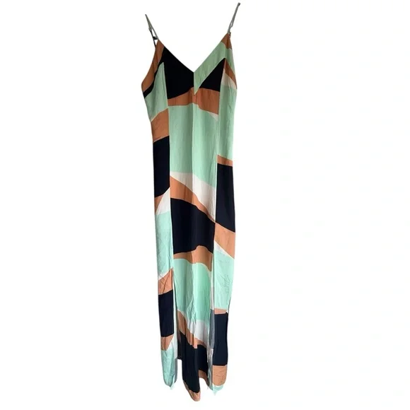 VIX -Mint Green, Black, and Tan Maxi Dress
